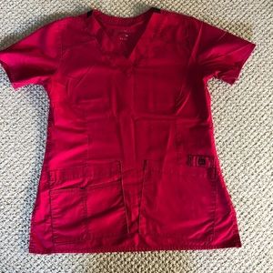 Deep red scrub top